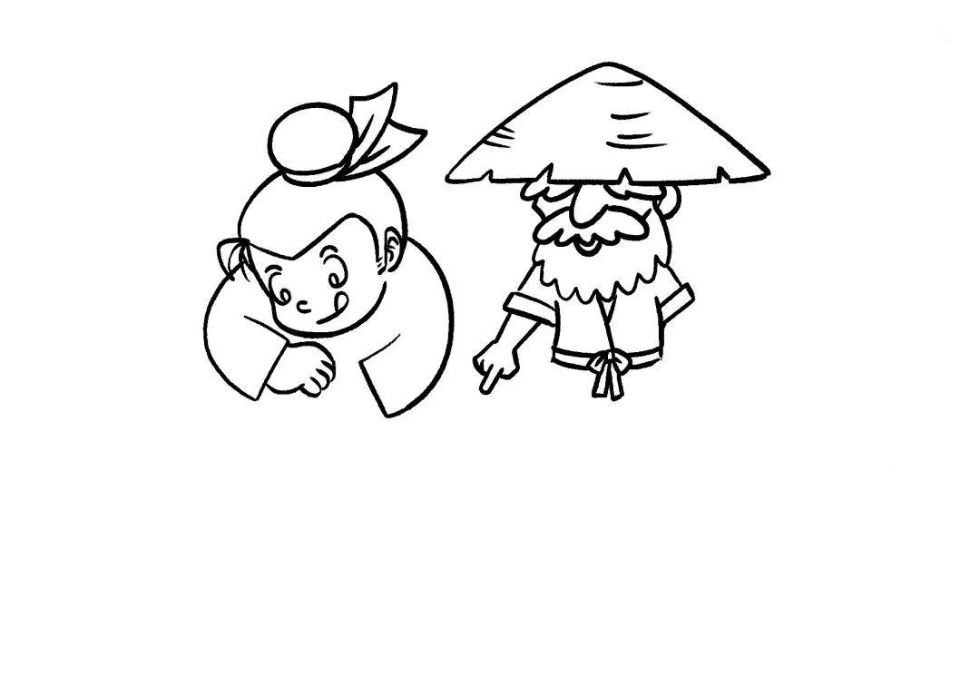 成语故事简笔画 刻舟求剑