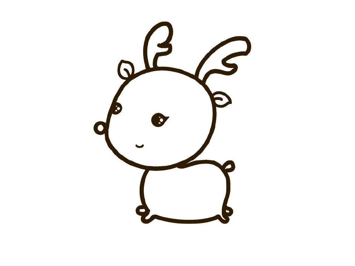 小鹿简笔画画法步骤