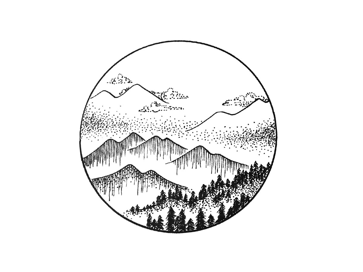 漂亮的风景简笔画图片