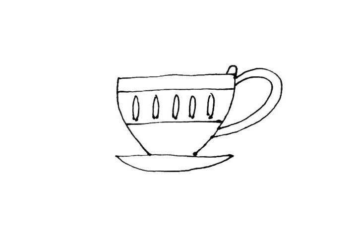 茶杯简笔画画法步骤