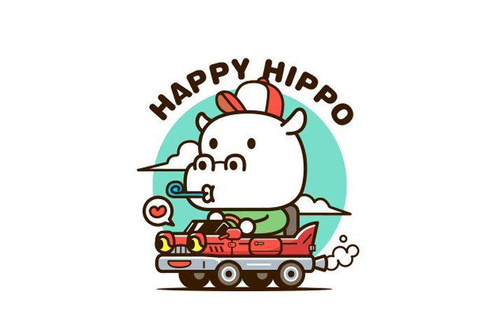 卡通动物爱好多简笔画图片