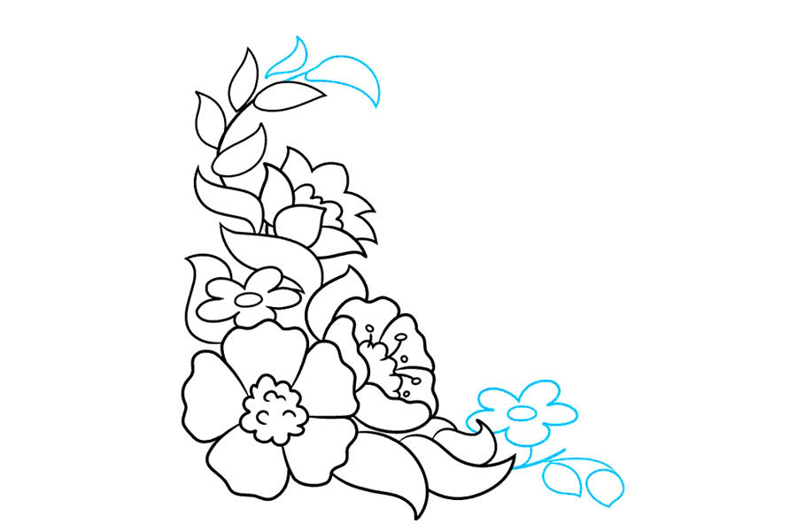 花丛简笔画画法步骤