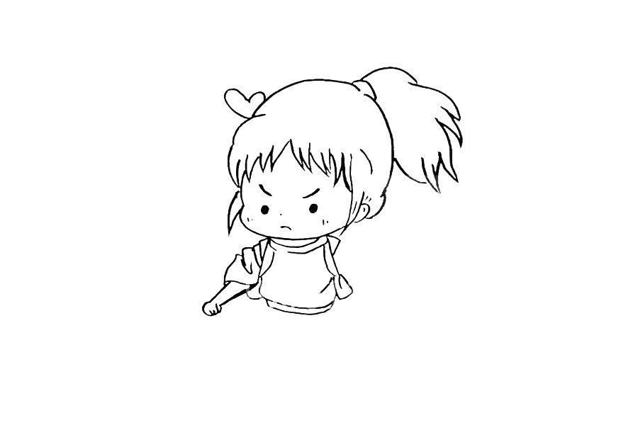 Q版柊瑠美简笔画画法步骤