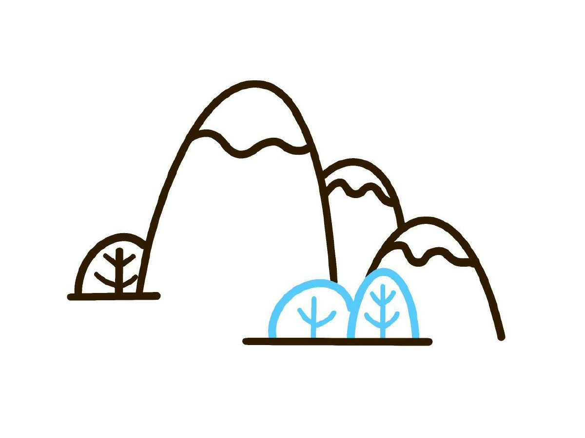 雪山简笔画画法步骤