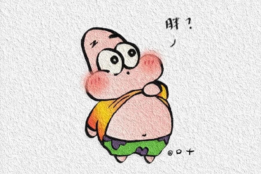 可爱的海绵宝宝派大星简笔画图片1