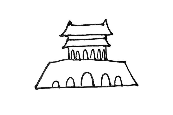 天安门简笔画教程