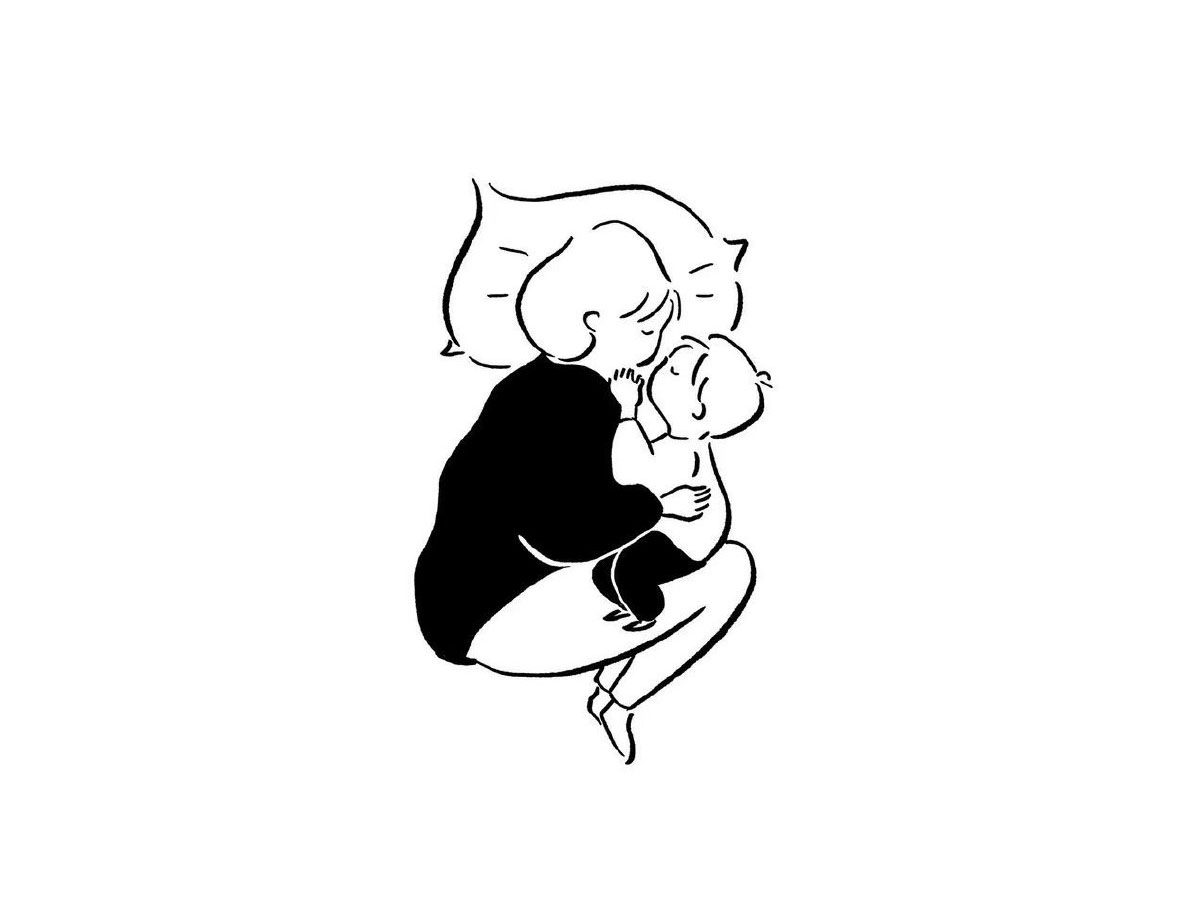 一组妈妈日常带娃简笔画图片