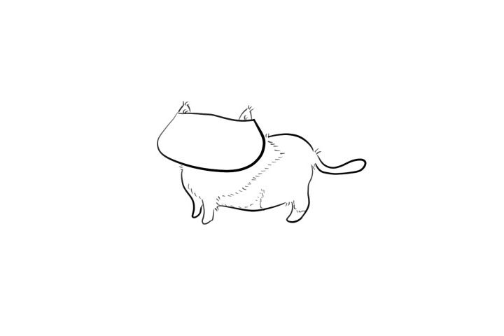 口罩猫简笔画画法步骤