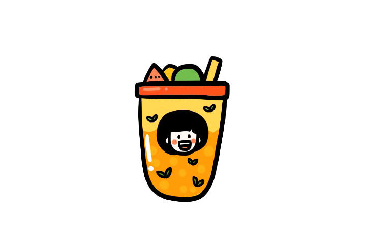 缤纷水果茶简笔画画法步骤