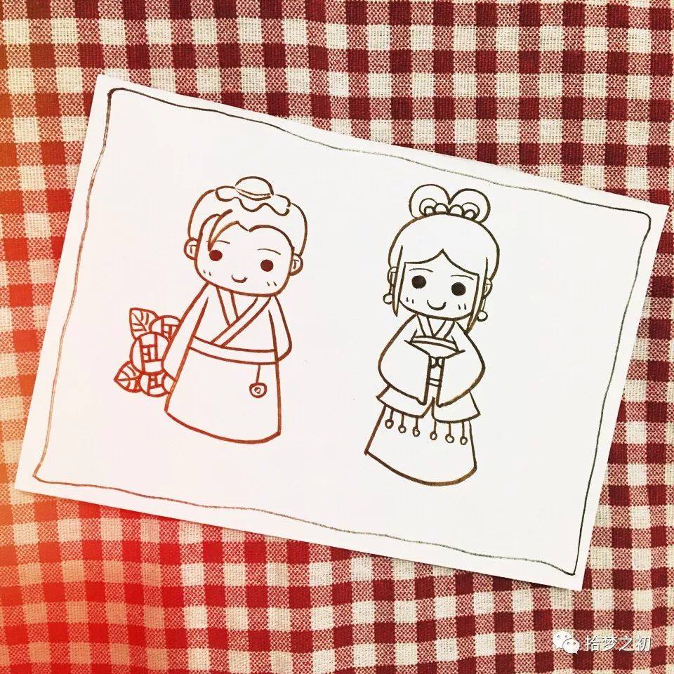 七夕节牛郎织女的简笔画画法