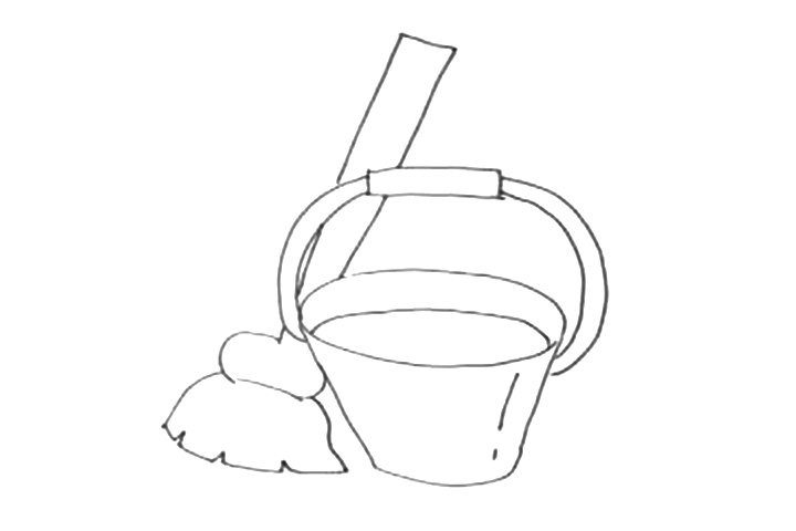 劳动节拖把和水桶简笔画教程