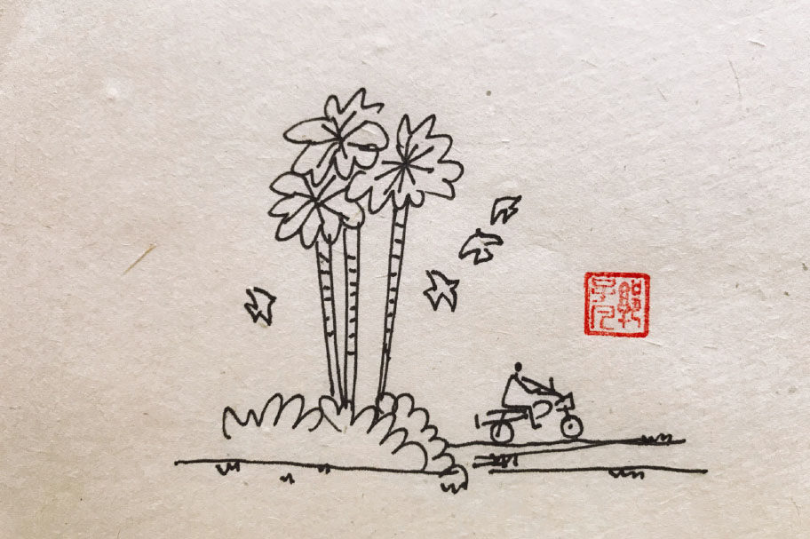 生机勃勃春天风景简笔画图片