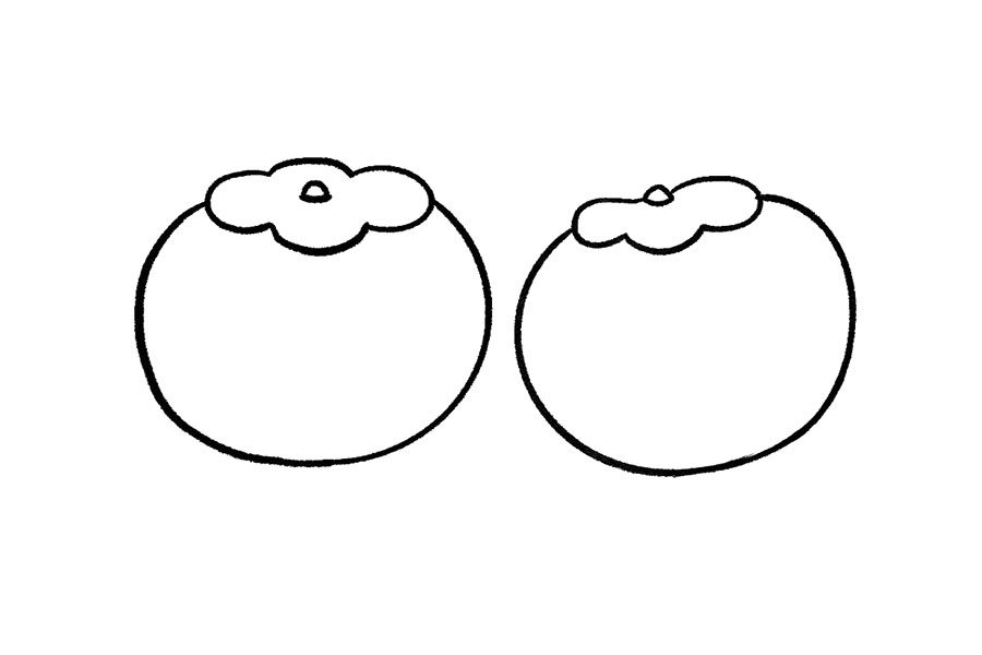柿柿如意 新年简笔画画法步骤