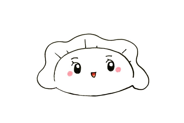 可爱卡通饺子简笔画怎么画