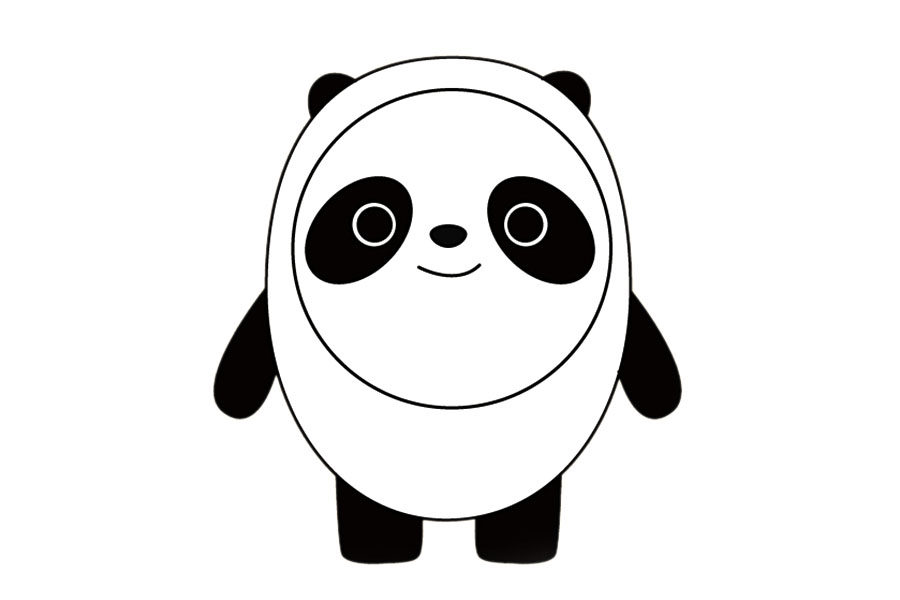 超简单的冰墩墩详细画法步骤