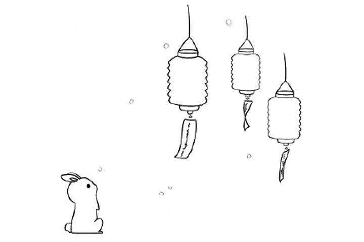 中秋猜灯谜简笔画画法步骤