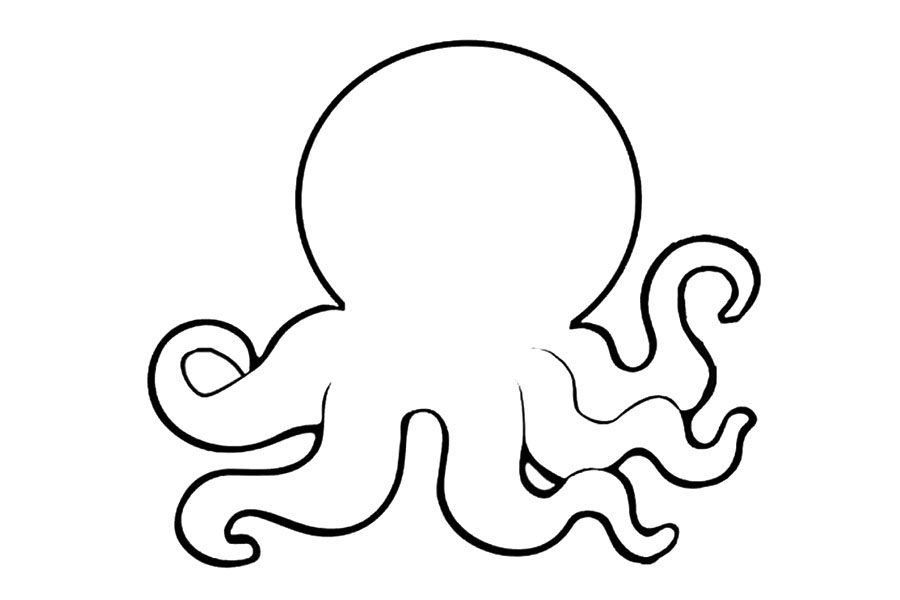 会变色的章鱼简笔画画法步骤