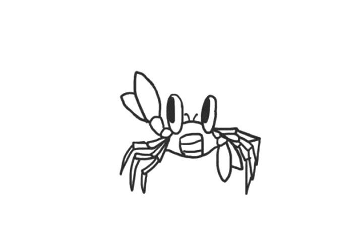 海洋生物寄居蟹简笔画画法步骤