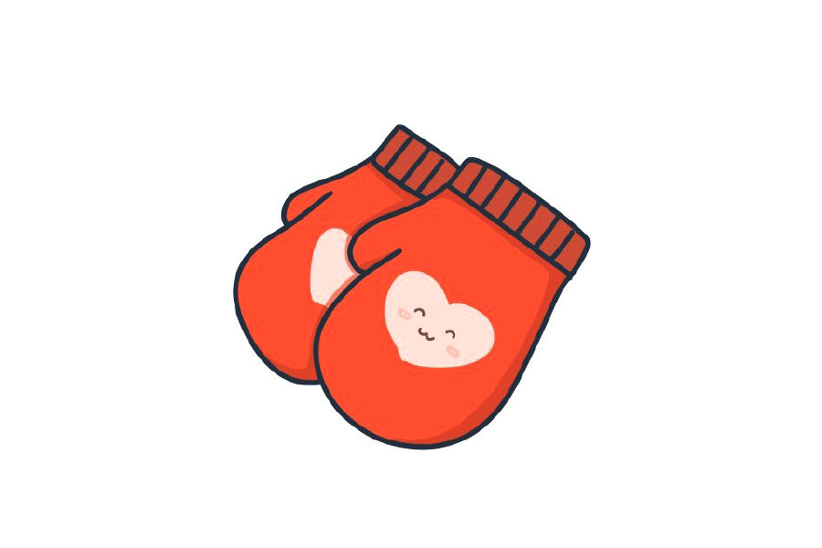 冬日主题简笔画 手套怎么画