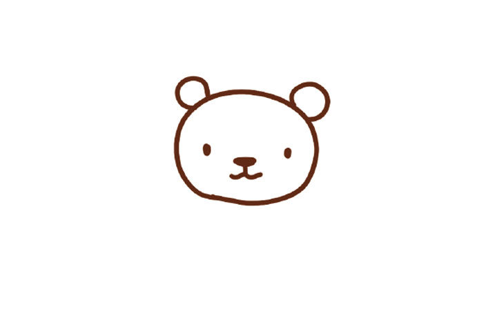 三步画可爱礼物小熊