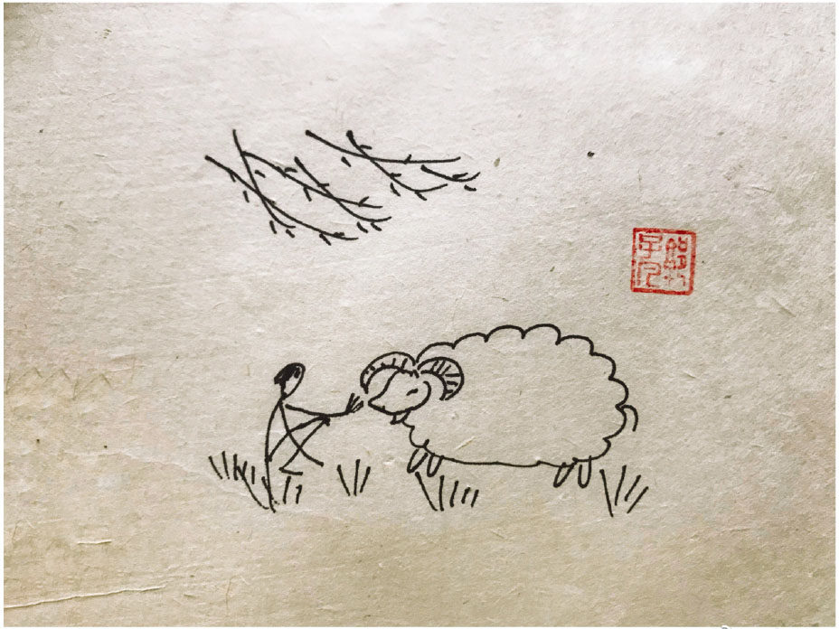 乡村生活风景简笔画图片