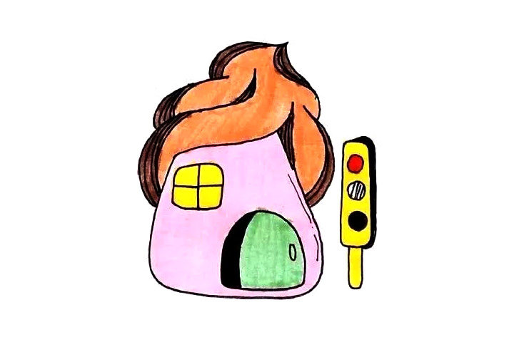 梦幻小房子简笔画图片