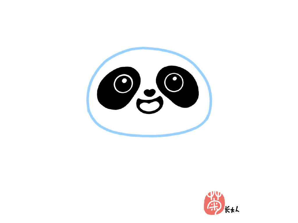 可爱冰墩墩简笔画画法步骤