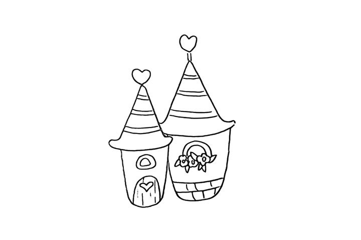 橘子小屋简笔画教程