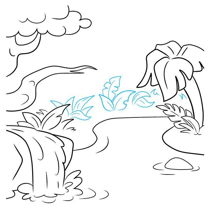 丛林里的河流怎么画