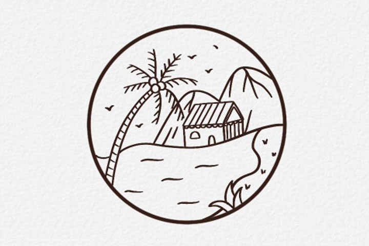 简单的微风景简笔画图片