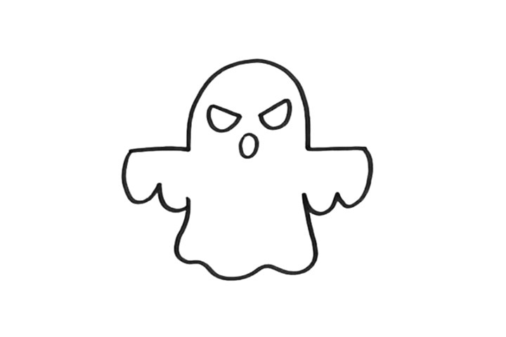 恐怖鬼简笔画教程