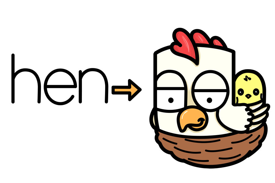 如何用“hen”字母画卡通母鸡简笔画步骤