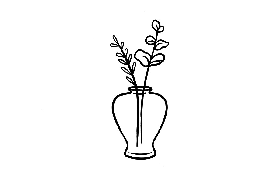 插花和书本简笔画教程