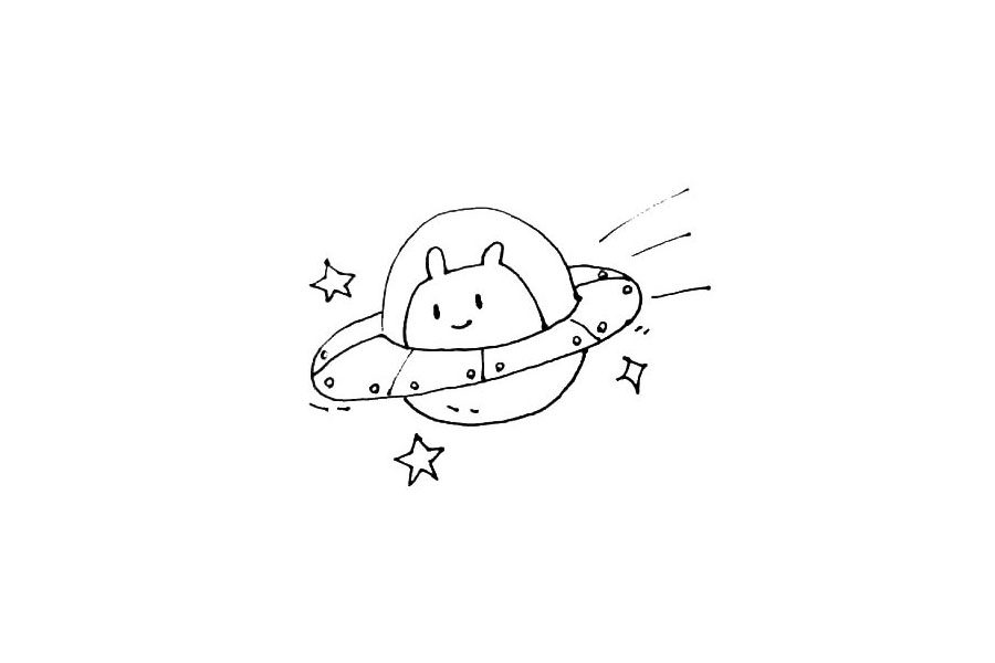 外星人UFO简笔画画法步骤