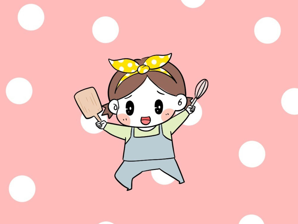 开心烹饪的小女孩简笔画画法
