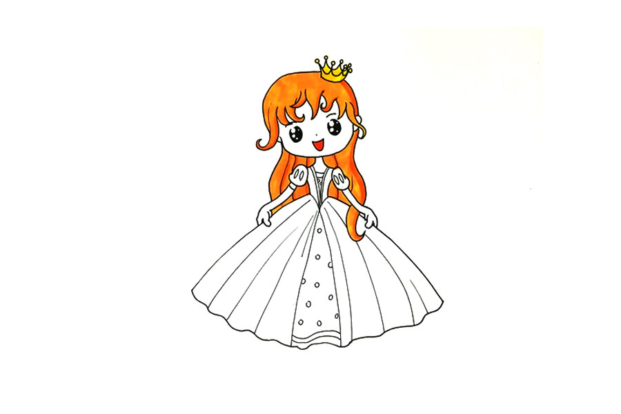 穿礼服的公主怎么画