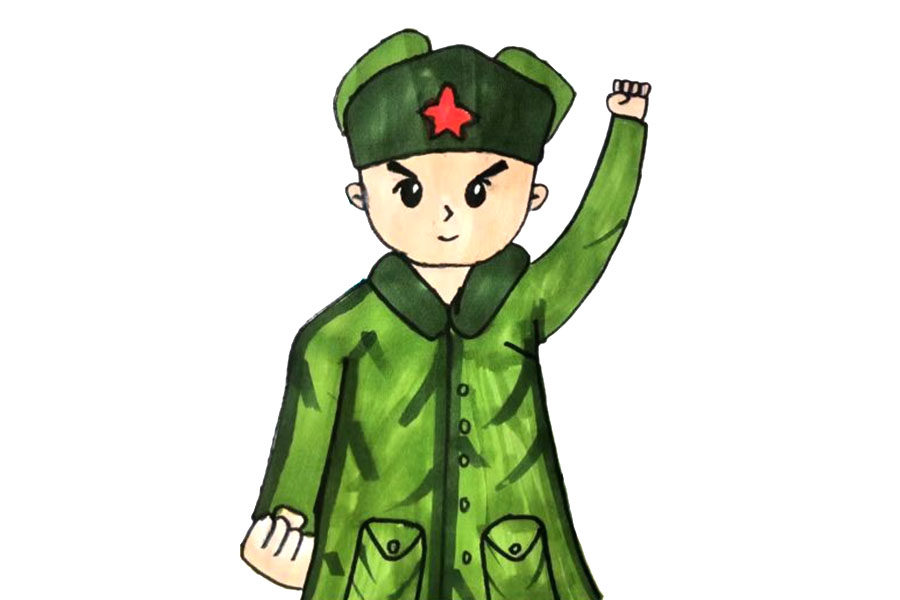 学习雷锋简笔画绘画素材