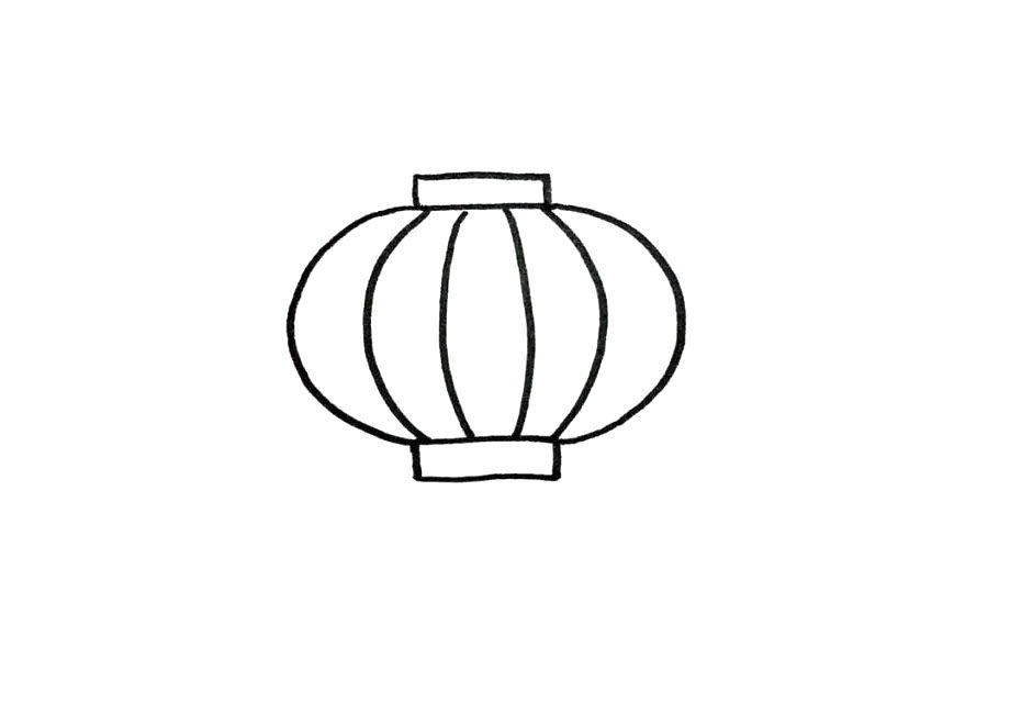 大红灯笼简笔画怎么画
