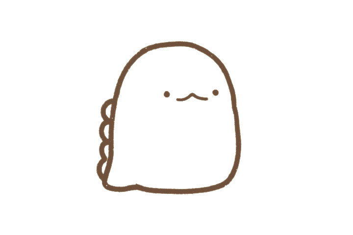 呆萌小蜥蜴简笔画画法步骤