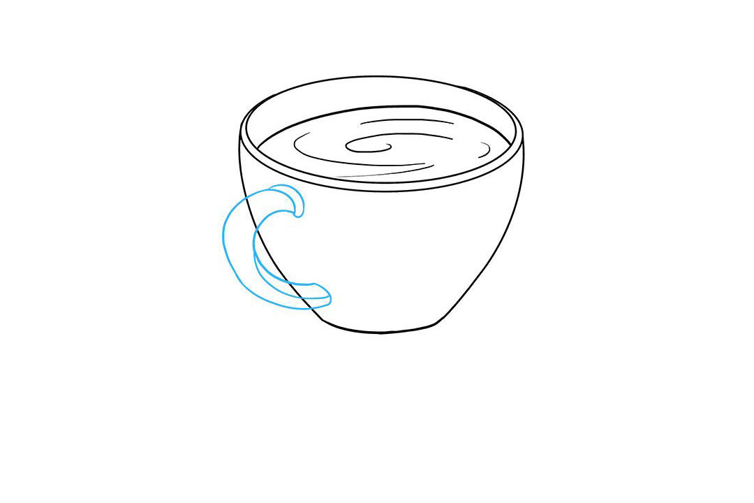 如何画咖啡杯简笔画