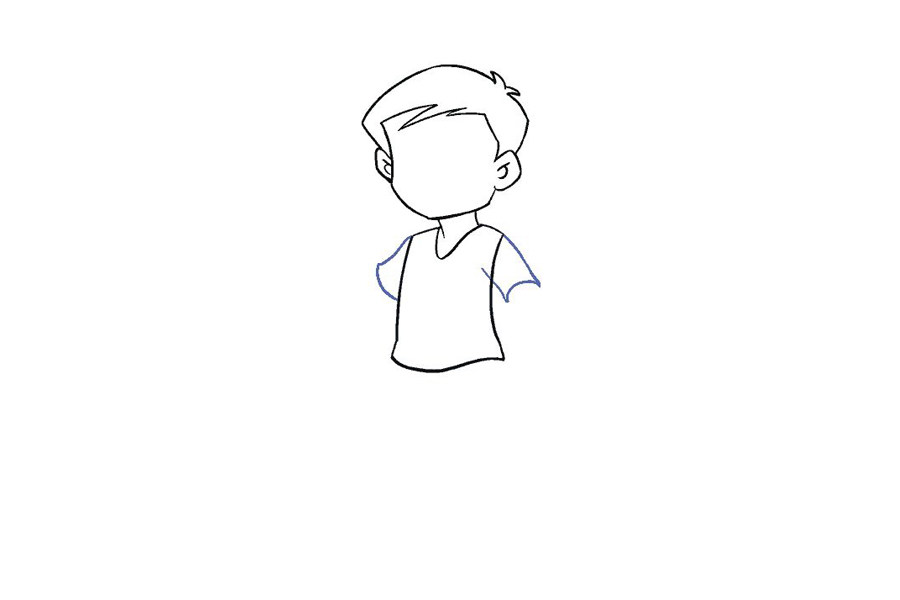 阳光小男孩卡通简笔画