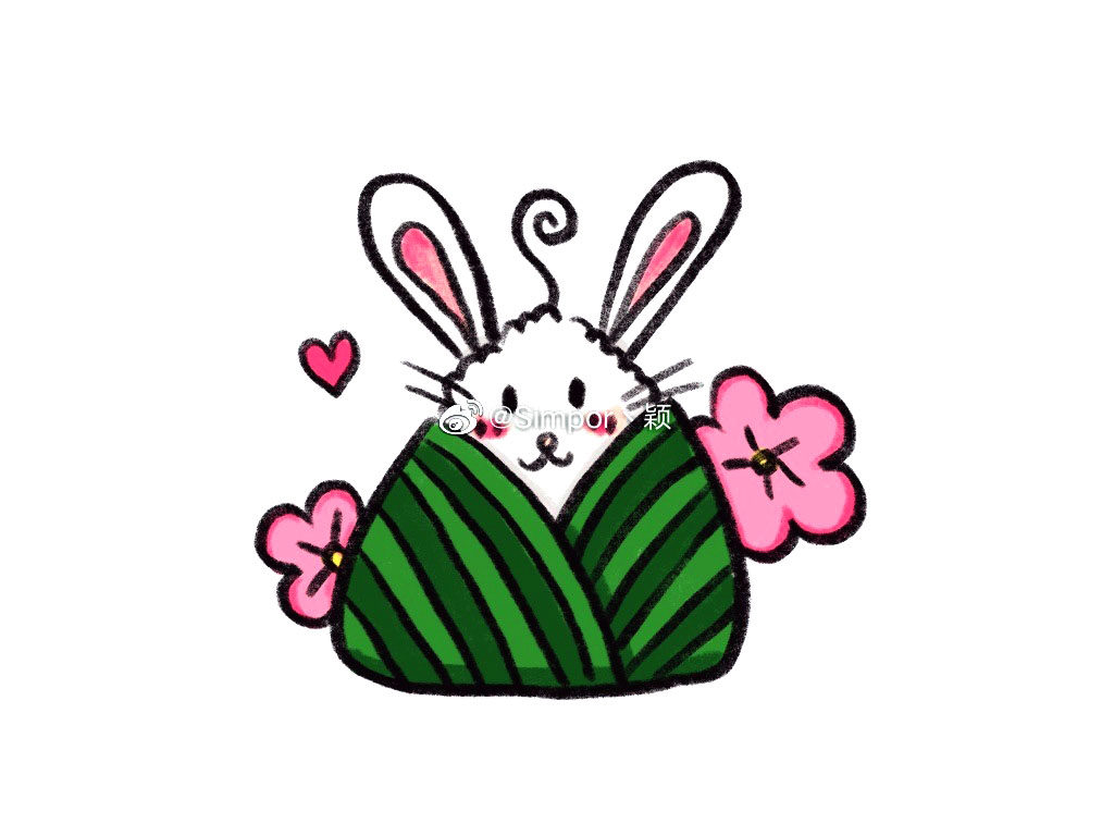 小兔子粽子简笔画画法教程
