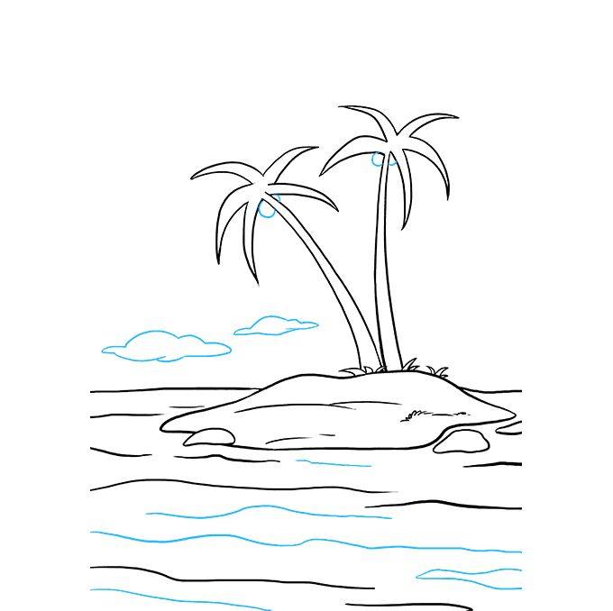 如何画海上的岛屿
