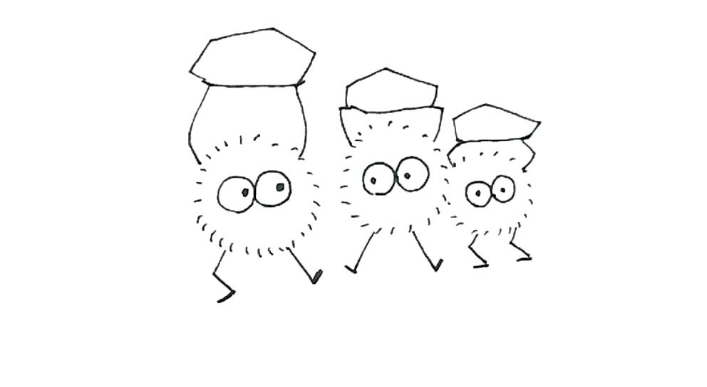 卡通小煤球简笔画怎么画