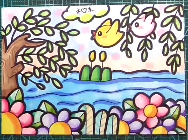 春天简笔画图片