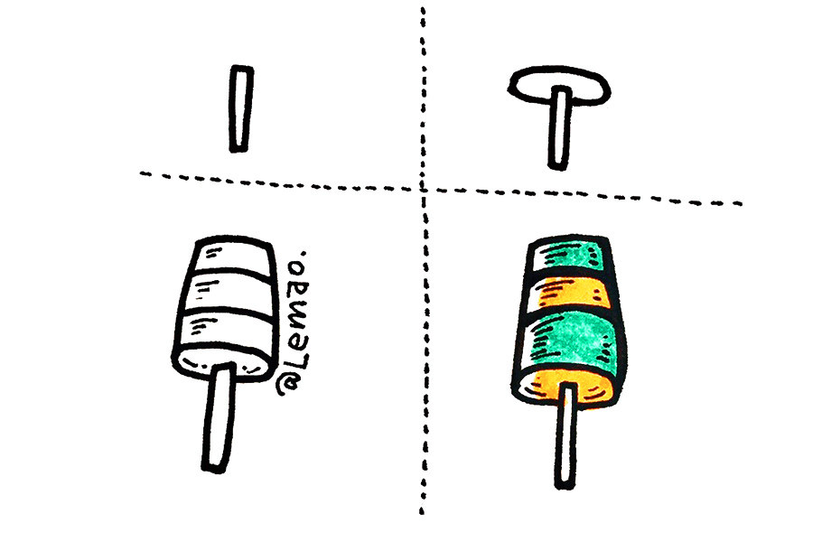 一组简单的冰淇淋简笔画图片