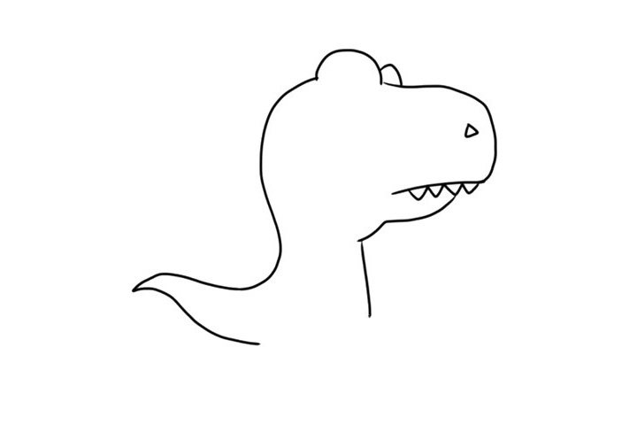 呆萌霸王龙简笔画画法步骤