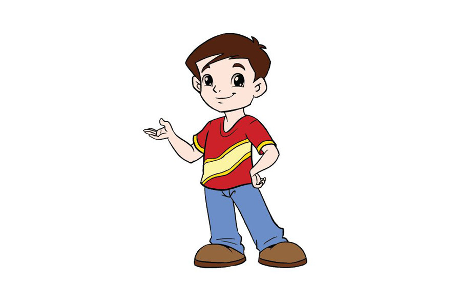 阳光小男孩卡通简笔画