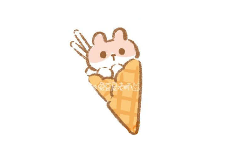 兔兔华夫饼怎么画