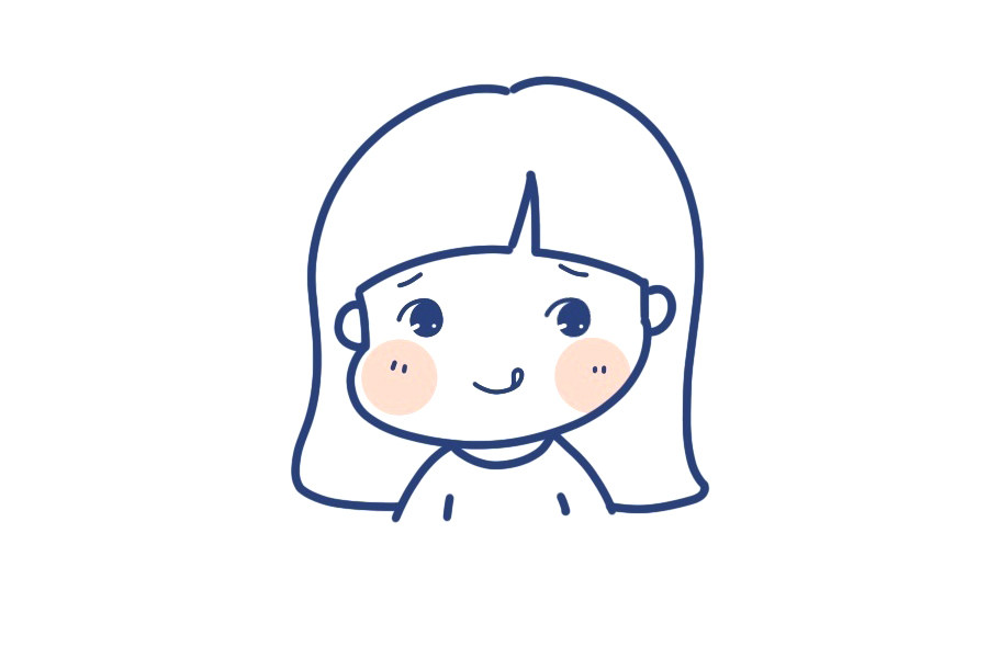 长发小女孩简笔画图片